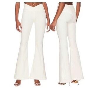 Free People Venice Beach Cotton Blend Flare Jean in Worn White - Size 26